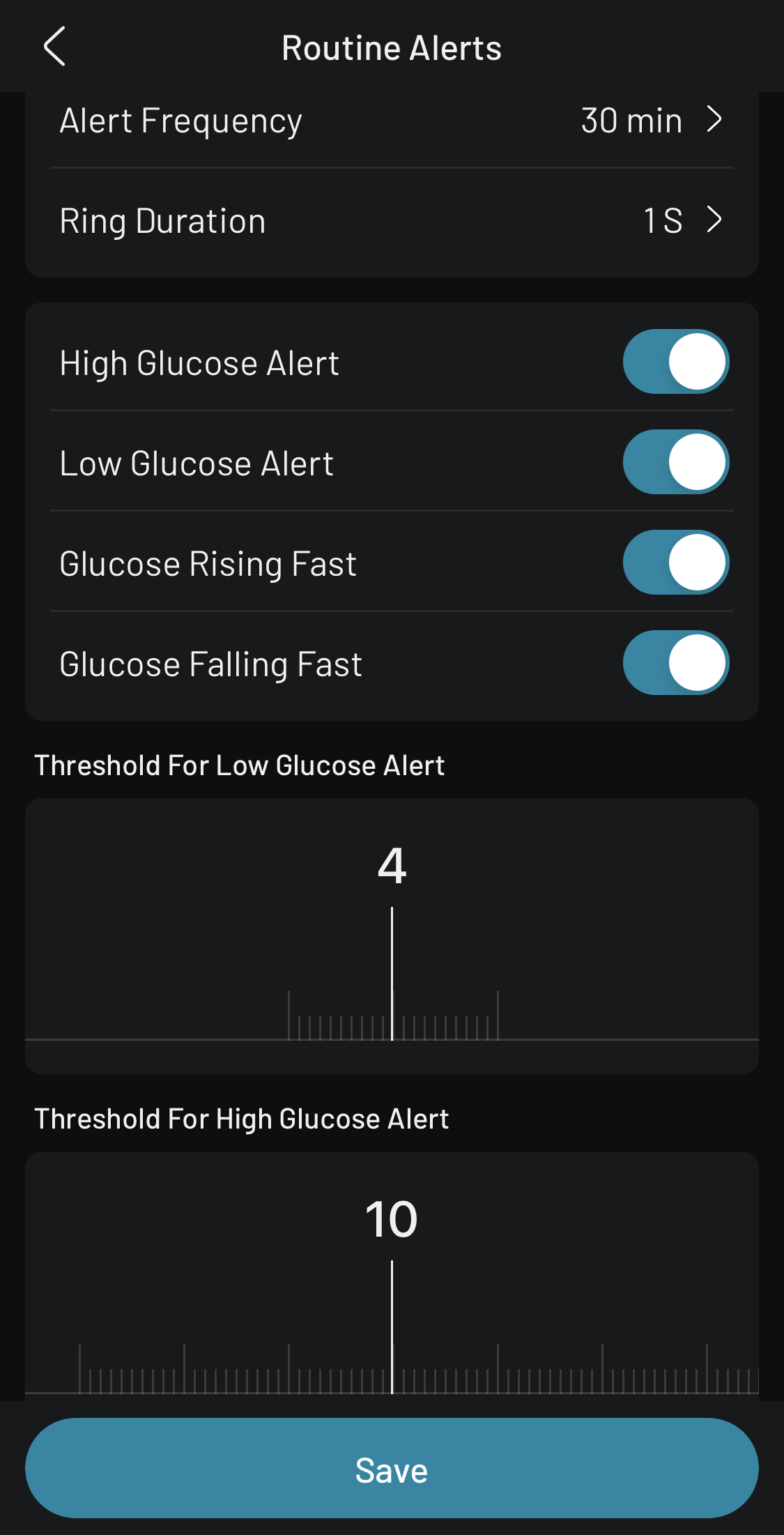 BUZUD Continous Glucose Monitoring system key settings functions